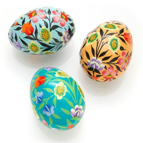 Floral Easter Eggs Set of 3 - Picture 1 of 4