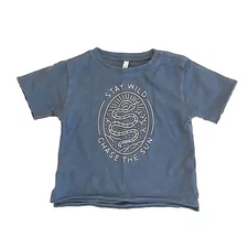 Rylee + Cru Raw Edge Tee Stay Wild Baby Top Size 6-12 Months