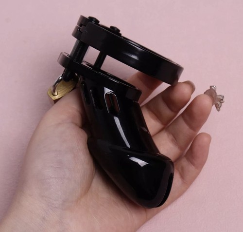 SM Shame Male Chastity Cage Device Bird Cage Plastic Lockable Belt BDSM Gay - Picture 6 of 6