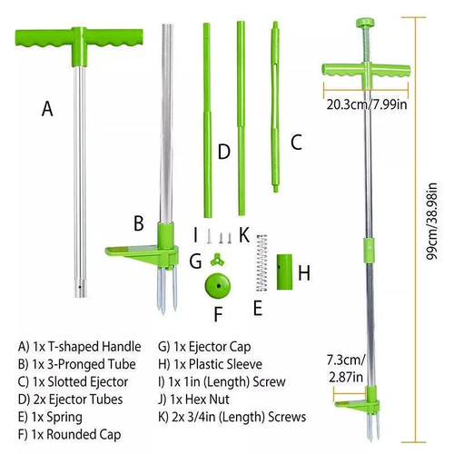 Stand Up Weeder Hand Tool, Long Handle Garden Weeding Tool with 3 Claws - Bild 11 von 12