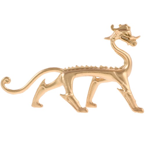 Statua Drago Dorato Scultura Ufficio Creativa Ornamento Cinese Anno The Decor