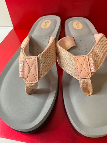 Chanclas Floopi para mujer talla 9 Sofia brillantes cómodas pálido rosa melocotón gris - Imagen 4 de 13