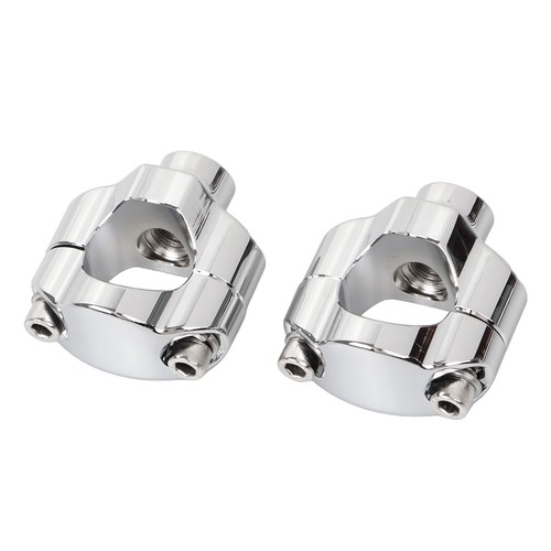 Chrome 1.5" Tall Handlebar Risers Mount Clamp Fit For Harley 1.25" Bars Softail - Picture 10 of 11
