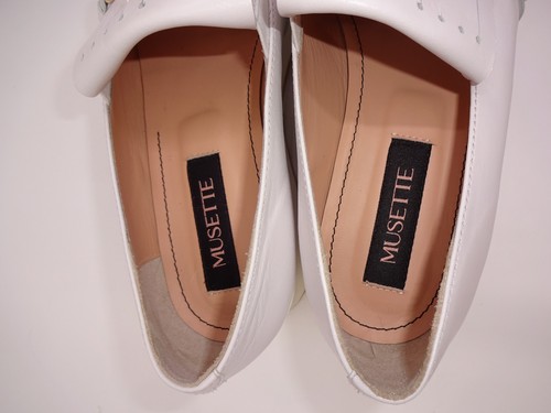 Damen Musette Weiß Leder Halbschuhe Slipper 38 8 Schuhe Fransen Rumänien - Bild 7 von 9