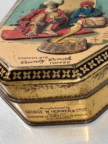 Dainty Dinah Chocolate Toffee Tin Rare Pictorial of Snake Charmer Free P+P - Picture 9 of 14