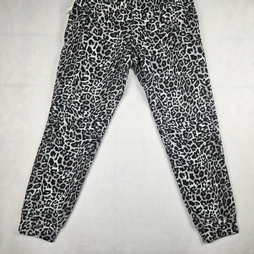 Pantalones de chándal IDEOLOGY para mujer pequeños de lana con estampado de leopardo negros con cordón nuevos con etiquetas  - Imagen 17 de 17