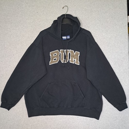 Vintage Y2K BUM Equipment Herren Large Hoodie Sweatshirt Schwarz