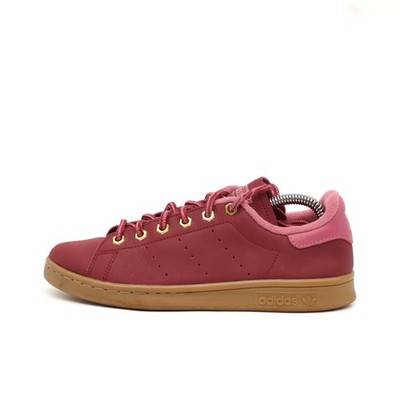 adidas Damen Stan Smith Schuh Rot Leder Low-Top Bequem Sneaker EU 36 