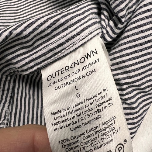 Camisa Outerknown Para Hombre Grande Rayas Algodón Con Botones Tejida Preppy Clásica - Imagen 5 de 7