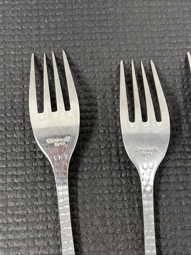 Wallace Continental Hammered salad fork 7.25" Set Of 4 - Picture 8 of 12