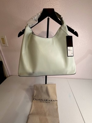 Donna Karan Belmore Hobo Bag Light Mint Green Gold Hardware Dust Bag