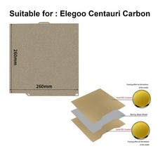 260 260mm PEI Sheet Textured Build Plate for Elegoo Centauri Carbon 3D Print AUS