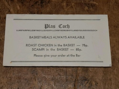 Plas Coch Llanfairpwll Ephemera evtl. 80er Jahre (24) - Bild 1 von 3