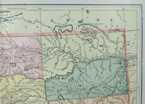 Mapa MONTANA 1899 22"x14" Antiguo Antiguo Original HELENA MISSOULA MT - Imagen 3 de 7
