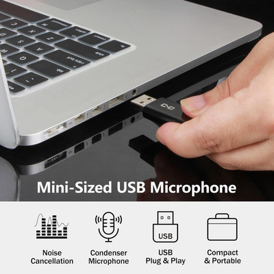 USB Microphone for Laptop Desktop High Sensitivity Clear Call Plug Play Cordless