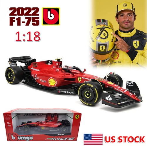 US 1:18 BURAGO 2022 Ferrari F1-75 #55 CSainz Diecast Auto F1 Modellauto Geschenke Spielzeug - Bild 2 von 19