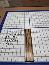 Black and White Ebony  Wood turning  blank  2 1/2" x 1 " x   11 1/4   " EBW174