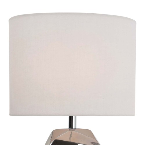 2er Set moderne geformte Chrom Keramik 38 cm Tischlampe Nachttischlampe - Bild 5 von 8