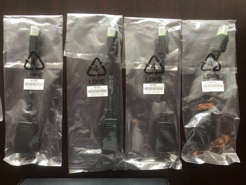 Pack of 4 Nvidia Mini DisplayPort (M)-to-DisplayPort (F) 030-0705-000 / Plus SFF - Picture 3 of 6