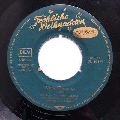 Pat Boone - White Christmas / Jingle Bells 7'' Vinyl Pop Chanson,Holiday 5