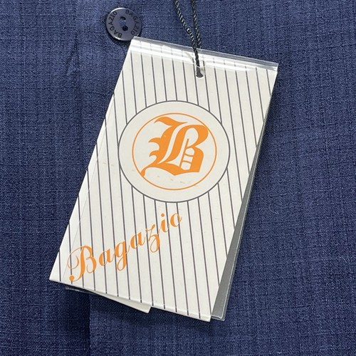 Bagazio Men's Navy Button Up Dress Shirt Short Sleeves Textured Size Large NWT - Picture 6 of 11