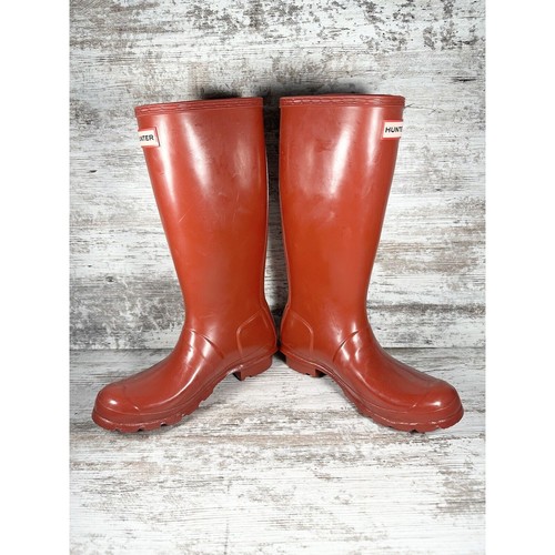 NEW Youth HUNTER Original Military Red Rubber Rain Boots Sz 5 - Picture 6 of 9