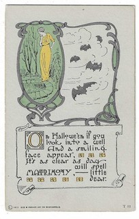 Gracious Parker Art Pub.Cartolina di Halloween "Su Halloween se guardi..."