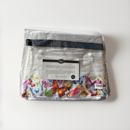 DEA LUXURY LINENS PALM BEACH FARFALLE BUTTERFLY  QUEEN FLAT SHEET & PILLOWCASES - Picture 2 of 3