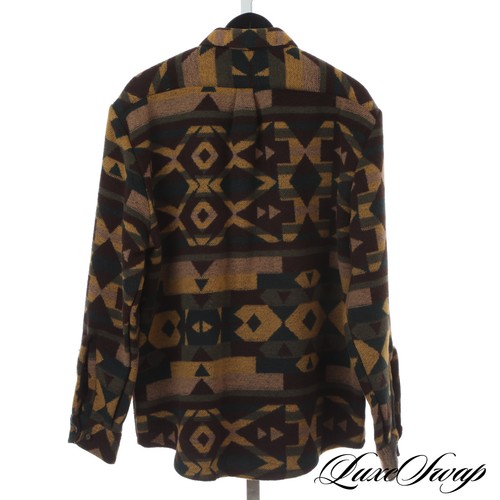 #1 MENSWEAR Portuguese Flannel Thick Heavy Southwestern Aztec Tweed Overshirt 2X - Picture 2 of 6