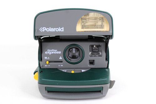 Polaroid One Step Express grün & gelb analoge Sofortbildkamera ** Griff defekt