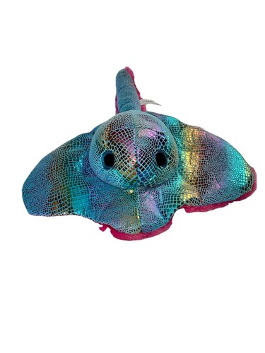Destination Nation Aurora Stingray Plush 18" Stuffed Animal Pink Blue Rainbow - Picture 16 of 23