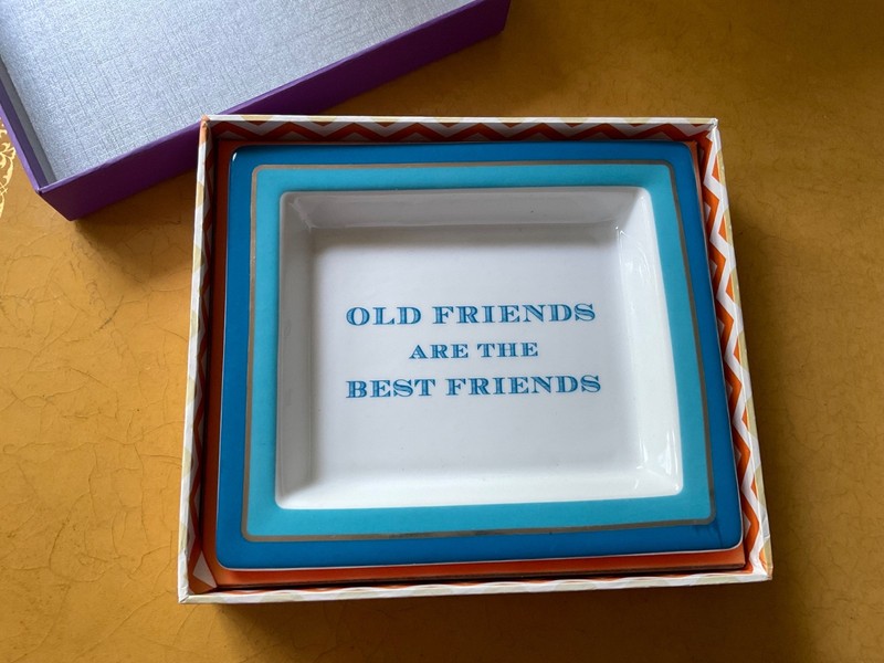 Twos Company Ceramic Tray - OLD FRIENDS ARE THE BEST FRIENDS