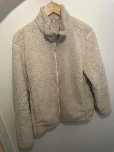 UNIQLO Fleece Jacket Furry Fleece Full Zip Jacket Medium White / Cream