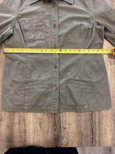 i.e. Chaqueta informal verde relajada caqui ropa utilitaria 100 % algodón talla XL - Imagen 4 de 8