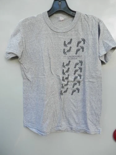 Vintage 1970's Fort Lauderdale Florida T-Shirt, Medium, Cotton, Bare Feet Sand