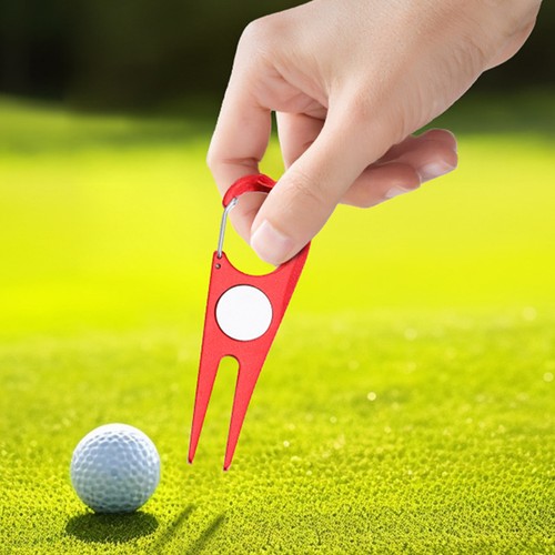 Golf Divot Reparaturwerkzeug Aluminiumlegierung Gabel, magnetischer Ballmarker Golfzubehör - Bild 10 von 23