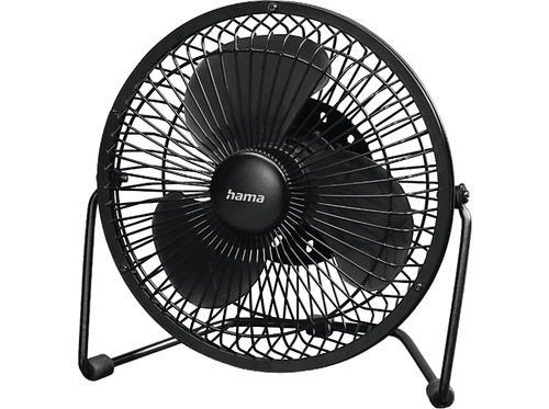 Ventilador de sobremesa Hama 012364, USB, 20 cm, 2 Niveles Velocidad, Negro
