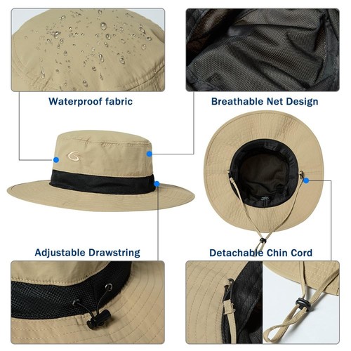 Mens Wide Brim Mesh Sun Hat XL XXL SPF UV Protection Boonie Bucket Sunhat Sum... - Picture 3 of 6