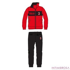Official Milan Men's Pajamas Tracksuit in Rossonero Fleece PIGM 1205