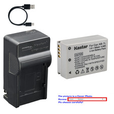 Kastar NB-7L Battery AC USB-C Charger for Canon PowerShot G10 G10 IS G11 G12