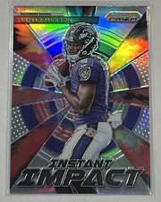 2018 Panini Prizm Lamar Jackson Instant Impact Silver Prizm RC #II-12 Ravens