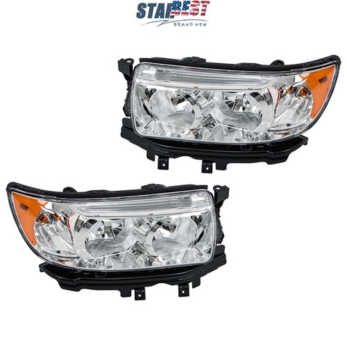 1Pair Headlights Assembly Chrome Fit For 2006-2008 Subaru Forester Wagon Halogen - Picture 4 of 13