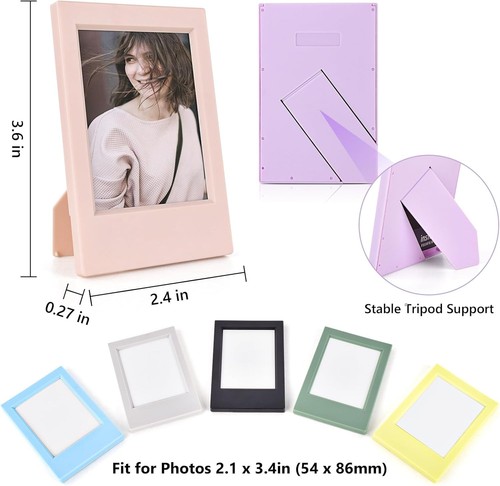 2x3 Mini Photo Frames with Clear Frames-Tabletop, 7-Mixed Color - Picture 3 of 8
