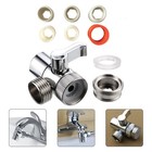 Faucet Diverter Valve Zinc Alloy 3 Way Sink Connector Adapter 3 Way