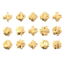 15Styles/Set Small Lu Ban Lock IQ Brain Teaser Educational Toy for Kids4902