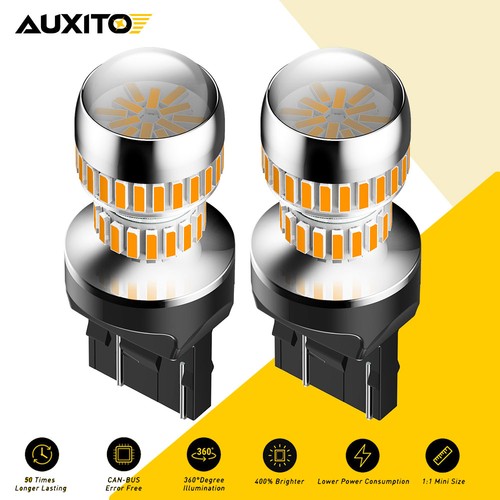 2x AUXITO Car T20 W21W 7443 7440 LED Tail Brake Backup Reverse Light Bulbs White - Picture 10 of 34