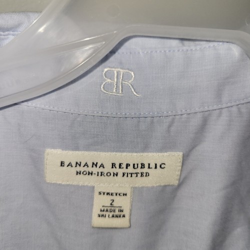 BANANA REPUBLIC STRETCH BLUE DRESS SHIRT LADIES WOMENS SIZE 2 Button Down Casual - Picture 6 of 9