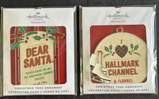 NEW 2 2020 Hallmark MOVIE CHANNEL Xmas Ornament Metal Stocking Stuffer Gift