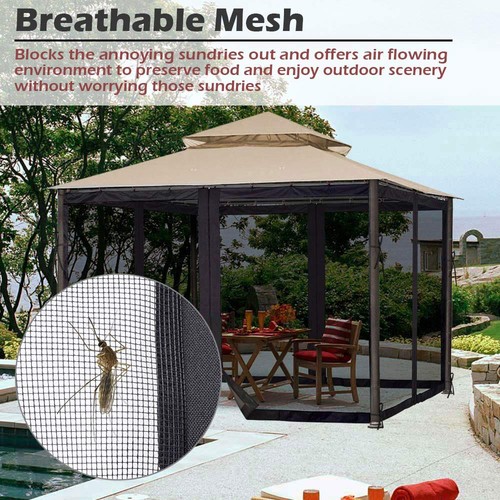 Universal Replacement Mosquito Mesh Netting Zip Side Walls Fits 10x10ft Canopy - Picture 5 of 9