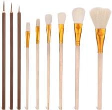 9-Piece Ceramic Glaze Brush Set for Pottery and Acrylic Painting